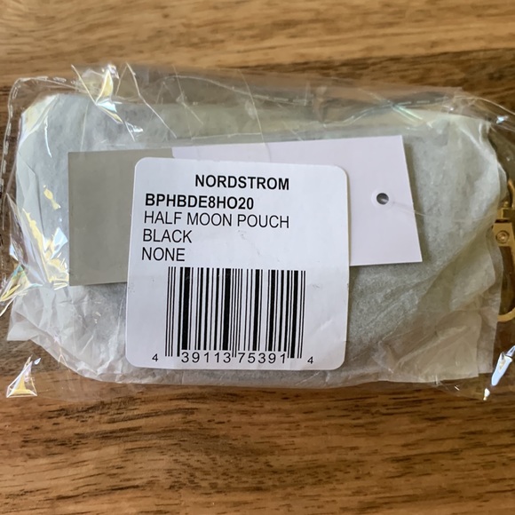 Nordstrom BP Half Moon Pouch Black Coin Purse NEW - Picture 3 of 4